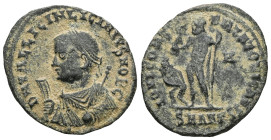 Licinius I, 308-324. Follis (Bronze), Antioch, 317-320. IMP LICINIVS AVG Laureate and draped bust of Licinius to left holding mappa in his right hand ...