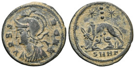 CONSTANTINE I.Commemorative Series.330-354 AD.Cyzicus mint.AE Bronze.VRBS ROMA, helmeted bust of Roma left, wearing plumed helmet, and imperial mantle...