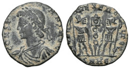 Constans, as Caesar, 333-337. Follis (Bronze), Nicomedia, 336-337. FL CONSTANS NOB CAES Laureate, draped and cuirassed bust of Constans to left. Rev. ...