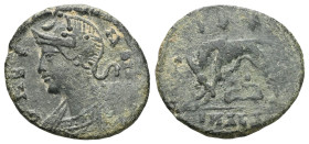 CONSTANTINE I.Commemorative Series.330-354 AD.Cyzicus mint.AE Bronze.VRBS ROMA, helmeted bust of Roma left, wearing plumed helmet, and imperial mantle...