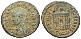 Crispus (316-326) AE follis (Bronze) 325-6, NicomediaObv: FL IVL CRISPVS NOB CAES, laureate draped and cuirassed bust to left of CrispusRev: PROVIDEN ...