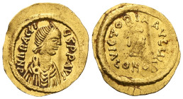 Heraclius (610-641 AD).(D) Tremissis , mint in Sicily, 610-613 AD Av.: d NN HeRAC-LIUS PP AVG, bearded bust with pearl diadem, draping and cuirass n.r...