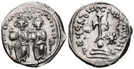 HERACLIUS, with HERACLIUS CONSTANTINE (610-641). Hexagram. Constantinople.Obv: dd NN hERACLIVS ET hERA CONST P P AVG.Heraclius and Heraclius Constanti...