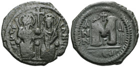 Byzantine
BYZANTINE EMPIRE. Justin II, with Sophia. 565-578. Æ follis. Theoupolis (Antioch) mint, 3rd officina. Dated RY 8 (572/573). Justin and Soph...