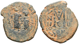 ByzantineHeraclius (610 - 641 AD) and Heraclius Constantine Follis. Constantinople. 610-641 AD. ( Bronze)Heraclius, bearded, on left, and Heraclius Co...