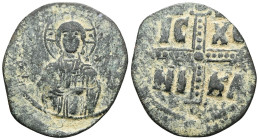 Anonymous. Class C. 1030-1050 AD Anonymous. Class C. Michael IV, AE, Follis (Bronze) Constantinople. Anonymous. Class C. 1030-1050 ADObv: + E[M]MA NOV...