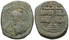 Anonymous. Class B. 1028-1034 AD Anonymous. Class B. Romanus III. AE, Follis (Bronze) Constantinople. Anonymous. Class B. 1028-1034 ADObv: + EMM[A NOV...