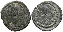Romanus IV, period of (1065-1070), copper follis , Anonymous Class G, Constantinople mint, obv. Bust of Christ facing, with right hand raised hand in ...