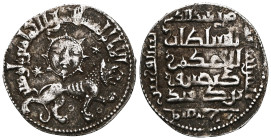 Seljuq of Rum, Giyaseddin Keyhusrew b. Keykubad, AH639, Dirham Konya Obverse "Figure of Shir u Khurshid (lion and sun) to right Above: Al-imamu'l- Mus...