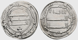 Abbasid, AR dirham , Muhammediyya 168 AH , Very Fine.