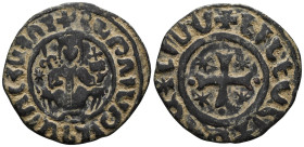 ARMENIA, Cilician Armenia. Royal. Hetoum I, 1226-1270. (Bronze), Sis. Levon seated facing on throne, holding staff and globus cruziger. Rev. Legend ar...