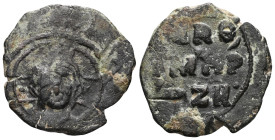 Medieval CoinsISLAMIC. Anatolia & al-Jazira (Post-Seljuk). Danishmendids. Amir Ghazi (AH 497-528 / 1104-1134). Ae Dirham.Obv: IC - XC.Nimbate and bear...
