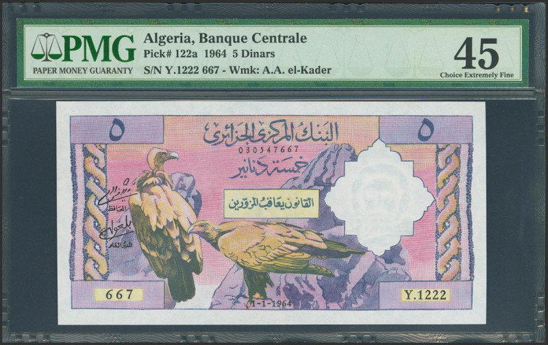 ALGERIA. 5 Dinars. 1964. (Pick: 122a). PMG45.