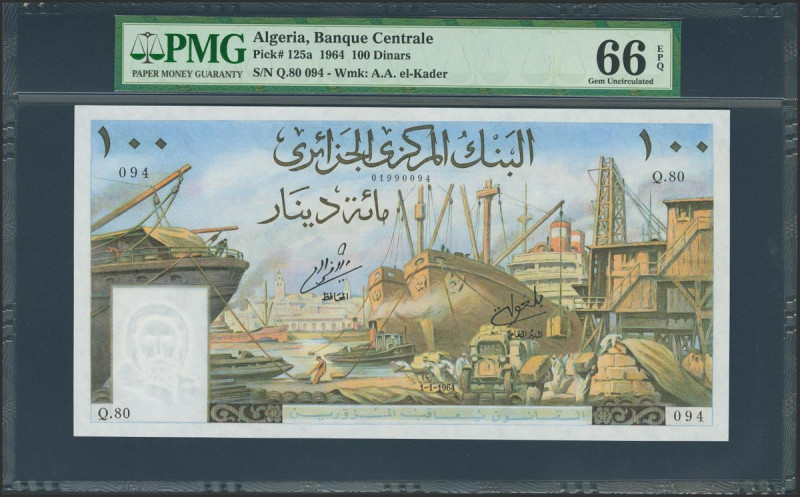 ALGERIA. 100 Dinars. 1 January 1964. (Pick: 125a). PMG66EPQ.