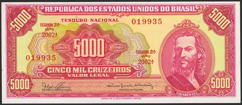 BRAZIL. 5000 Cruzeiros. (1965ca). (Pick: 182A). Uncirculated.
