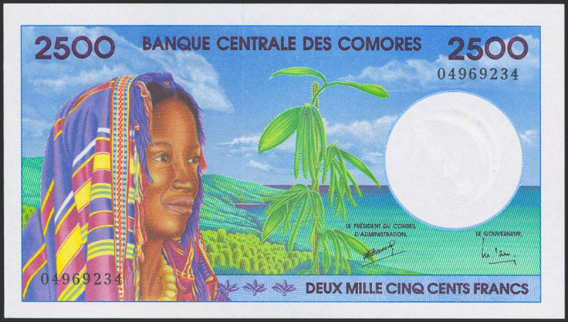 COMOROS. 2500 Francs. (1997ca). (Pick: 13). Uncirculated.