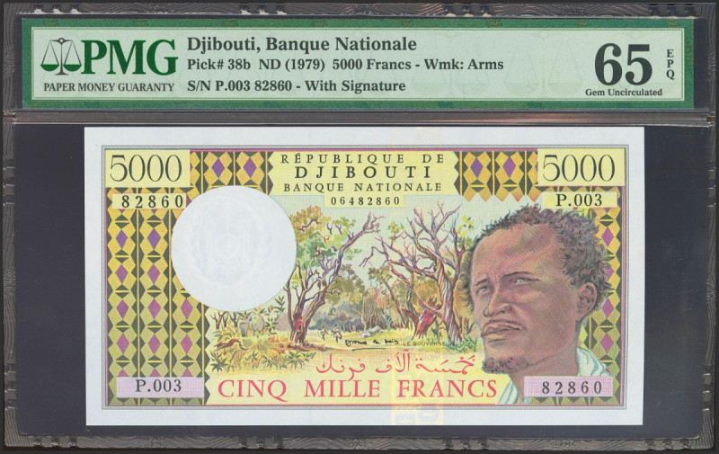 DJIBOUTI. 5000 Francs. (1979ca). (Pick: 38b). PMG65EPQ.