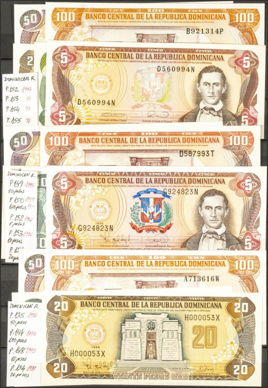 VERY INTERESTING SET of 50 banknotes of Dominican Republic of various issues and...