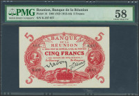 REUNION. 5 Francs. (1912ca). (Pick: 14). PMG58.