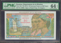 REUNION. 10 Nouveaux francs. (1971ca). (Pick: 54B). Very rare. PMG64EPQ.