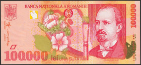 ROMANIA. 100000 Lei. 1998. (Pick: 110). Uncirculated.