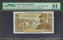 SAINT PIERRE AND MIQUELON. 20 Francs. (1950ca). (Pick: 24). PMG64.