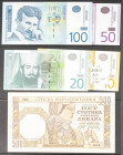 Set of 5 banknotes of Serbia of various issues and different qualities. TO EXAMINE.