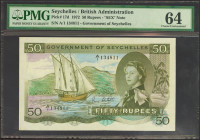 SEYCHELLES. 50 Rupees. 1 January 1972. (Pick: 17d). Extremely rare. PMG64.