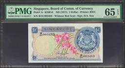 SINGAPORE. 1 Dollar. (1971ca). (Pick: 1c). PMG65EPQ.