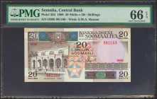 SOMALIA. 20 Shilin. 1989. (Pick: 33d). PMG66EPQ.