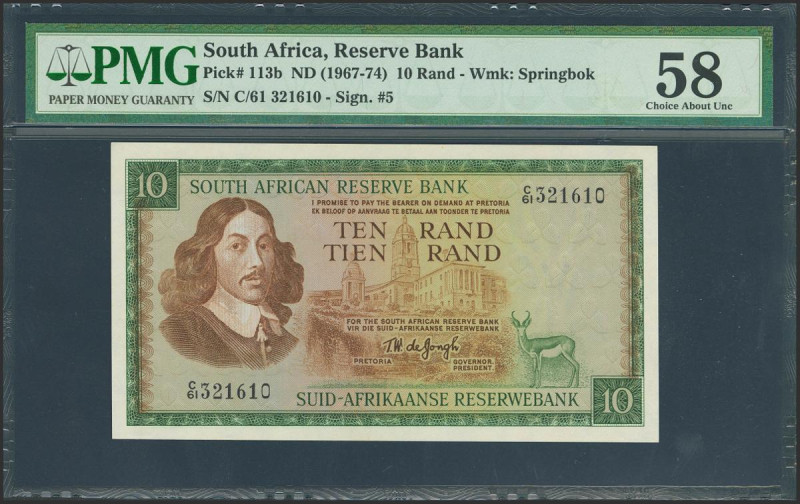 SOUTH AFRICA. 10 Rand. (1967ca). (Pick: 113b). PMG58.