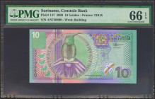 SURINAME. 10 Gulden. 1 January 2000. (Pick: 148). PMG66EPQ.