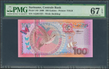 SURINAME. 100 Gulden. 2000. (Pick: 149). PMG67EPQ.