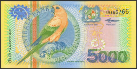 SURINAME. 5000 Gulden. 1 Junuary 2000. (Pick: 152). Uncirculated.