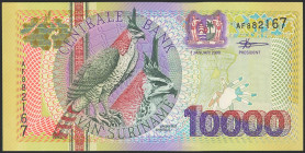 SURINAME. 10000 Gulden. 1 Junuary 2000. (Pick: 153). Less than Uncirculated.