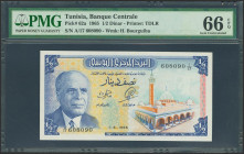 TUNISIA. ½ Dinar. 1965. (Pick: 62a). Rare. PMG66EPQ.