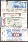 Set of 21 banknotes of Uganda of various issues and different qualities. TO EXAMINE.