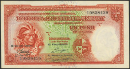 URUGUAY. 1 Peso. 14 August 1935. (Pick: 28). About Uncirculated.