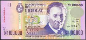 URUGUAY. 100000 Pesos. 1991. (Pick: 71). Uncirculated.