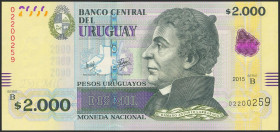 URUGUAY. 2000 Pesos. 2015. (Pick: 99a). Uncirculated.