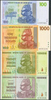 Set of 4 banknotes of Zimbabwe of 100 Dollars, 1000 Dollars, 20000000000 Dollars and 50000000000 Dollars. (2007ca). (Pick: 69, 71, 86, 90). Less than ...
