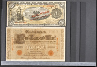 Set of 5 banknotes from different countries in various qualities. TO EXAMINE.