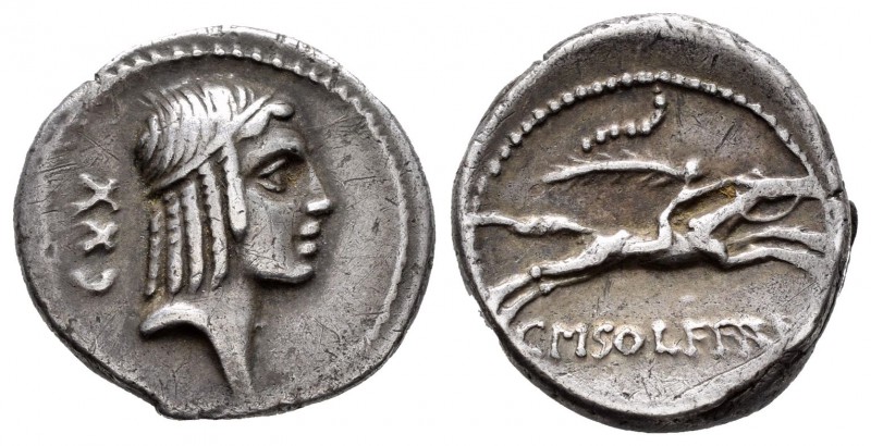 Calpurnia. Denario. 64 a.C. Roma. (Ffc-418). (Cal-342o). Anv.: Cabeza laureada d...