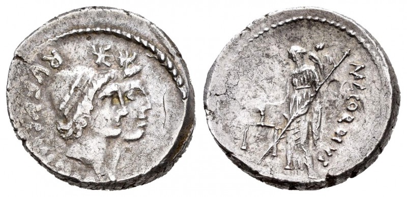 Cordia. Denario. 46 a.C. Roma. (Ffc-602). (Craw-463/1b). (Cal-465). Anv.: Cabeza...