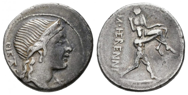 Herennia. Denario. 108-107 a.C. Sur de Italia. (Ffc-743). (Craw-308-1 a). (Cal-6...