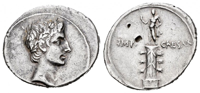 Augusto. Denario. 28-27 a.C. Incierta. (Ffc-99). (Ric-271). (Cal-686). Anv.: Cab...