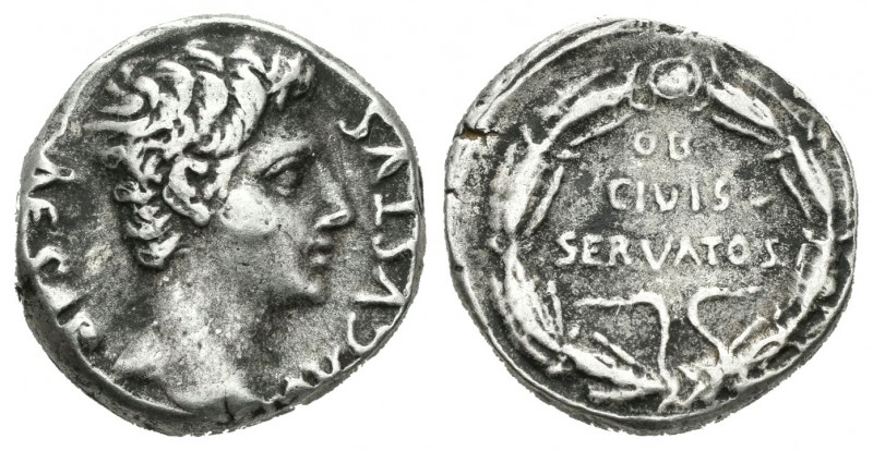 Augusto. Denario. 19 a.C. Colonia Patricia. (Ffc-157). (Ric-77a). (Cal-760). Anv...