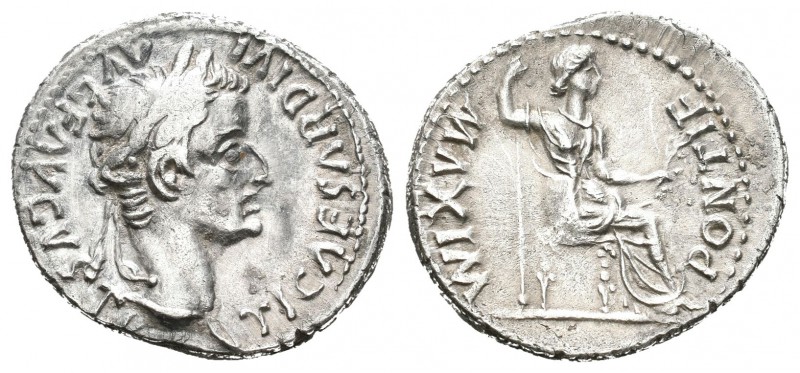 Tiberio. Denario. 16 d.C. Lugdunum. (Spink-1763). (Ric-26). (Saeby-16a). Rev.: P...