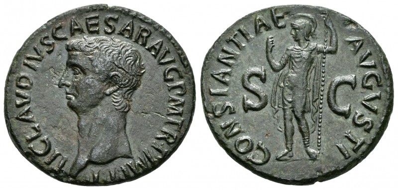 Claudio I. As. 42 d.C. Roma. (Spink-1858). (Ric-111). Rev.: CONSTANTIAE AVGVSTI ...