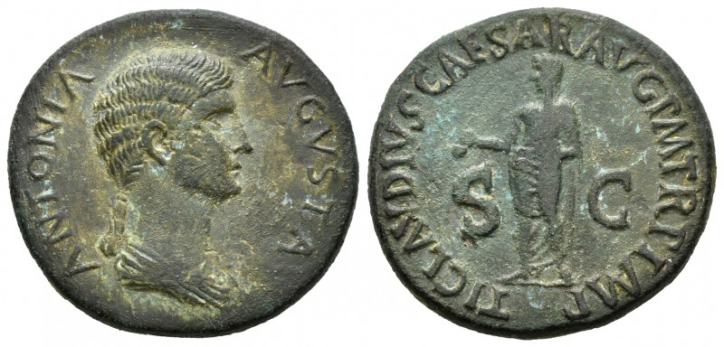 Antonia. Dupondio. 41-42 a.C. Roma. (Spink-1902). (Ric-92). Rev.: TI CLAVDIVS CA...